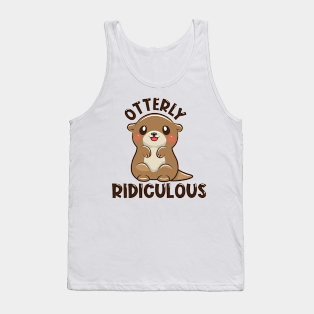 Otter Animal Cute Adorable Baby Critter Ridiculous Tank Top by Mellowdellow